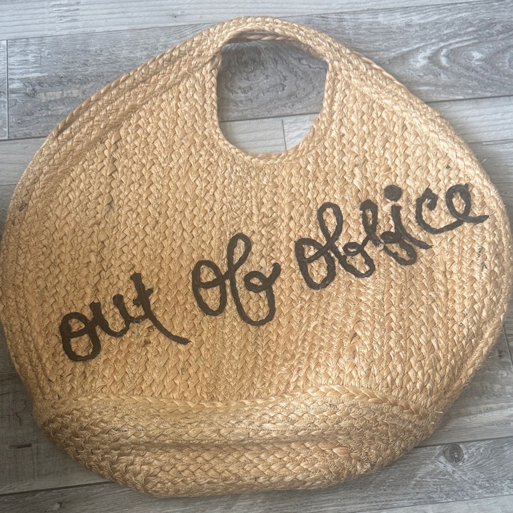 Out of Office Natural Straw Tote Bag